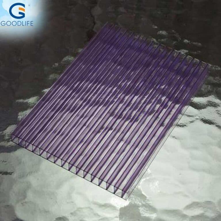 GOODLIFE 8mm two-layered purple polycarbonate twin-wall sheet for decorative architectural roofing