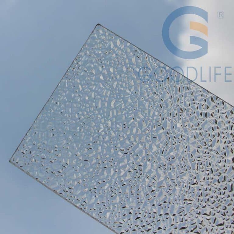 GOODLIFE 8mm diamond embossed polycarbonate solid sheet reflecting sky for architectural beauty